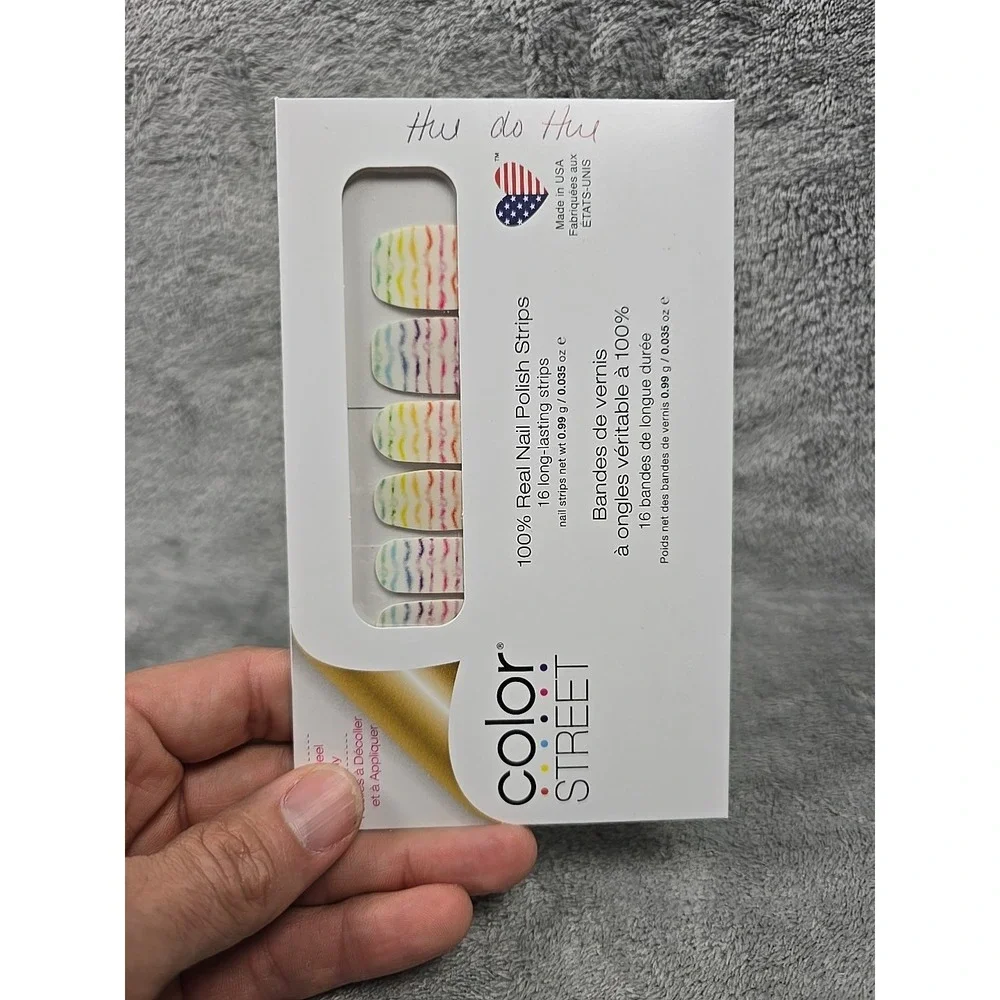 Lot Of 8 Color Street‎ Real Nail Polish Strips Cammo Colorblast Waves Patterns